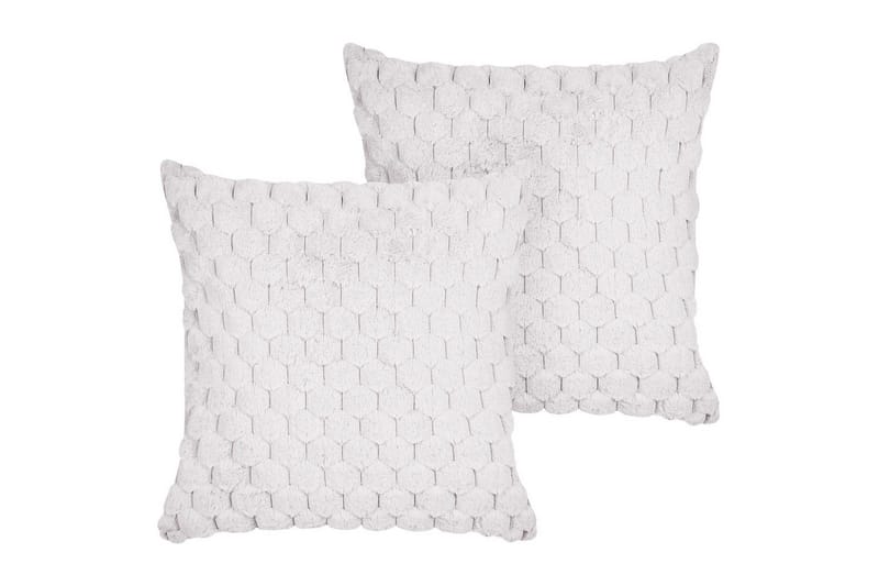Prydnadskuddar Purslane set om 2 Vit - Vit - Textil & mattor - Filtar, kuddar & plädar - Utekudde