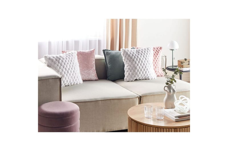 Prydnadskuddar Purslane set om 2 Vit - Vit - Textil & mattor - Filtar, kuddar & plädar - Utekudde