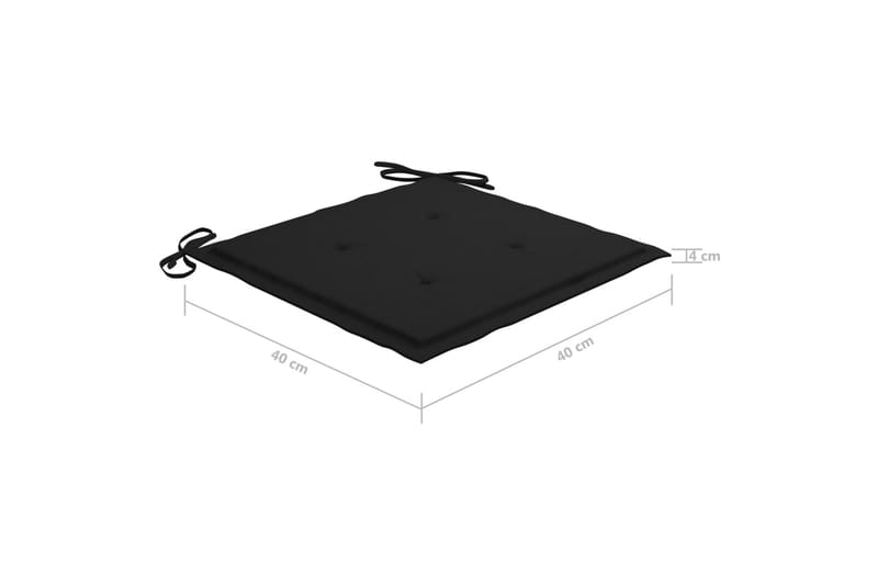 Sittdynor för trädgården 6 st svart 40x40x4 cm tyg - Svart - Utemöbler - Dynor - Sittdynor & ryggdynor utemöbler