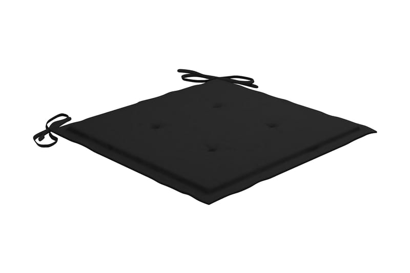 Sittdynor för trädgården 6 st svart 40x40x4 cm tyg - Svart - Utemöbler - Dynor - Sittdynor & ryggdynor utemöbler