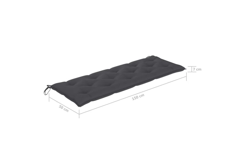 Bänkdyna för trädgården antracit 150x50x7 cm tyg - Grå - Utemöbler - Dynor - Sittdynor & ryggdynor utemöbler