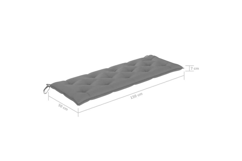 Bänkdyna för trädgården grå 150x50x7 cm tyg - Grå - Utemöbler - Dynor - Sittdynor & ryggdynor utemöbler