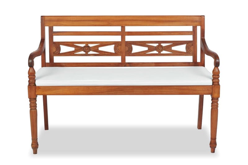 Bataviabänk med dyna 120 cm teak - Brun - Sittdynor & ryggdynor utemöbler