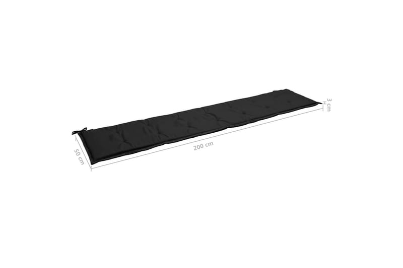 Dyna för trädgårdsbänk svart 200x50x3 cm - Svart - Utemöbler - Dynor - Sittdynor & ryggdynor utemöbler