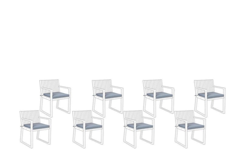 Dyna till trädgårdsstol 8 st blå SASSARI - Blå - Utemöbler - Dynor - Sittdynor & ryggdynor utemöbler