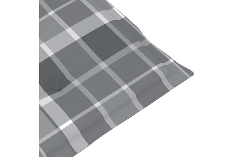 Dynor för trädgårdsstolar 4 st grått rutmönster 100x50x3 cm - Flerfärgad - Utemöbler - Dynor - Sittdynor & ryggdynor utemöbler
