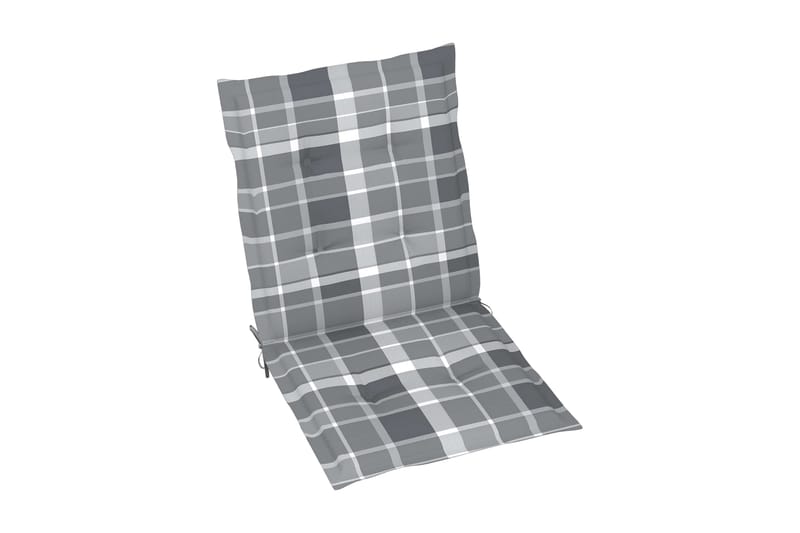 Dynor för trädgårdsstolar 4 st grått rutmönster 100x50x3 cm - Flerfärgad - Utemöbler - Dynor - Sittdynor & ryggdynor utemöbler