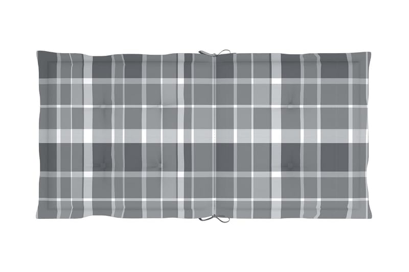 Dynor för trädgårdsstolar 4 st grått rutmönster 100x50x3 cm - Flerfärgad - Utemöbler - Dynor - Sittdynor & ryggdynor utemöbler