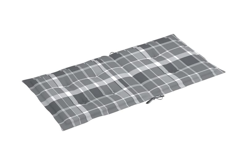 Dynor för trädgårdsstolar 4 st grått rutmönster 100x50x3 cm - Flerfärgad - Utemöbler - Dynor - Sittdynor & ryggdynor utemöbler