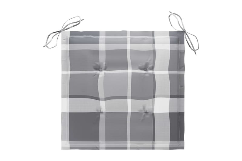 Dynor för trädgårdsstolar 4 st grått rutmönster 50x50x4 cm - Flerfärgad - Utemöbler - Dynor - Sittdynor & ryggdynor utemöbler