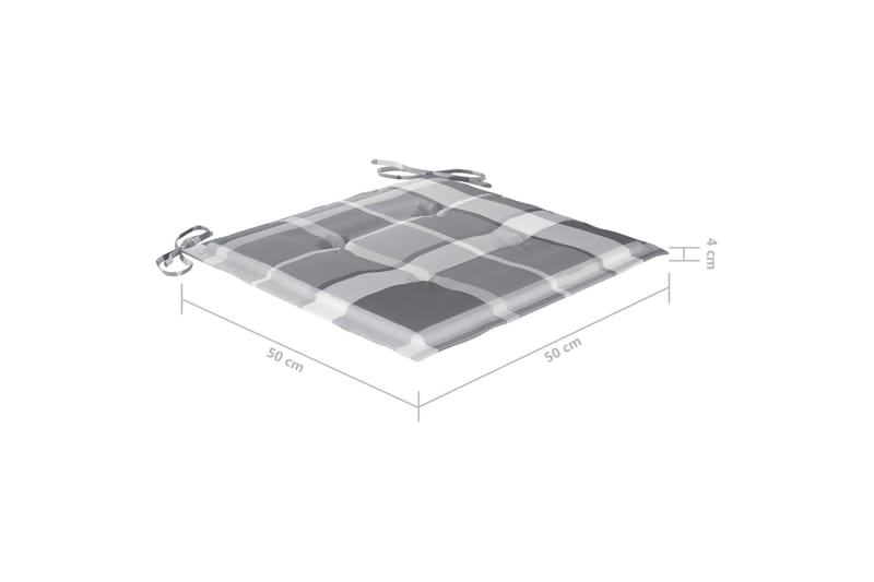 Dynor för trädgårdsstolar 4 st grått rutmönster 50x50x4 cm - Flerfärgad - Utemöbler - Dynor - Sittdynor & ryggdynor utemöbler