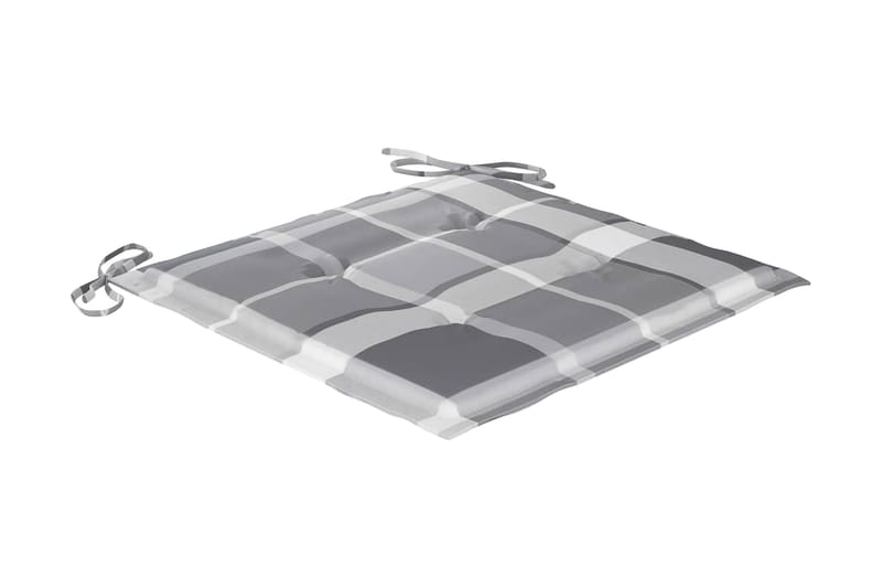 Dynor för trädgårdsstolar 4 st grått rutmönster 50x50x4 cm - Flerfärgad - Utemöbler - Dynor - Sittdynor & ryggdynor utemöbler