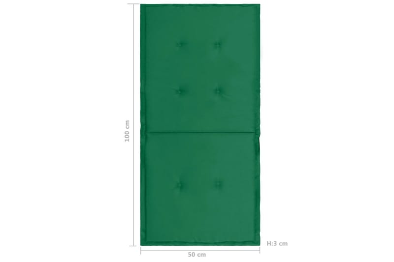 Dynor för trädgårdsstolar 4 st grön 100x50x3 cm - Grön - Utemöbler - Dynor - Sittdynor & ryggdynor utemöbler