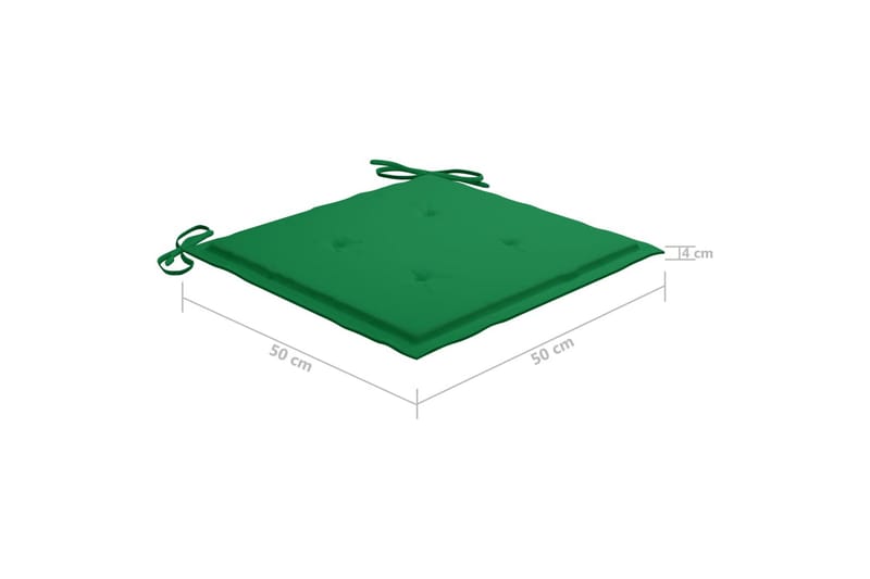 Dynor för trädgårdsstolar 4 st grön 50x50x4 cm tyg - Grön - Utemöbler - Dynor - Sittdynor & ryggdynor utemöbler