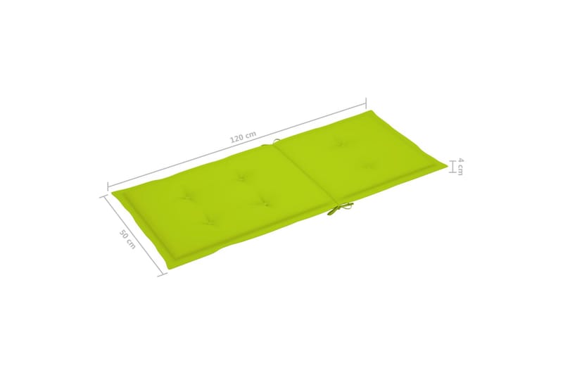 Dynor för trädgårdsstolar 4 st ljusgrön 120x50x4 cm - Grön - Utemöbler - Dynor - Sittdynor & ryggdynor utemöbler