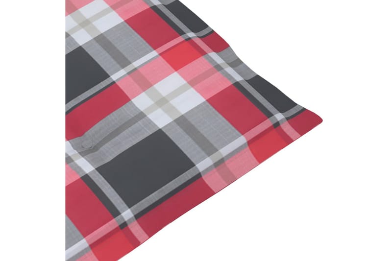 Dynor för trädgårdsstolar 4 st rött rutmönster 120x50x4 cm - Flerfärgad - Utemöbler - Dynor - Sittdynor & ryggdynor utemöbler