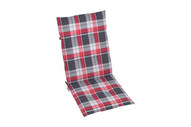 Dynor för trädgårdsstolar 4 st rött rutmönster 120x50x4 cm - Flerfärgad - Utemöbler - Dynor - Sittdynor & ryggdynor utemöbler