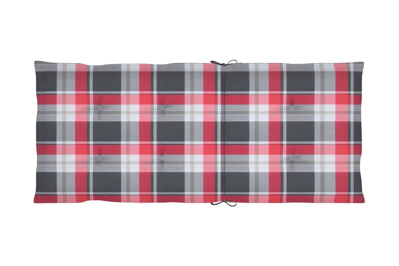 Dynor för trädgårdsstolar 4 st rött rutmönster 120x50x4 cm - Flerfärgad - Utemöbler - Dynor - Sittdynor & ryggdynor utemöbler