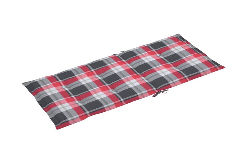 Dynor för trädgårdsstolar 4 st rött rutmönster 120x50x4 cm - Flerfärgad - Utemöbler - Dynor - Sittdynor & ryggdynor utemöbler
