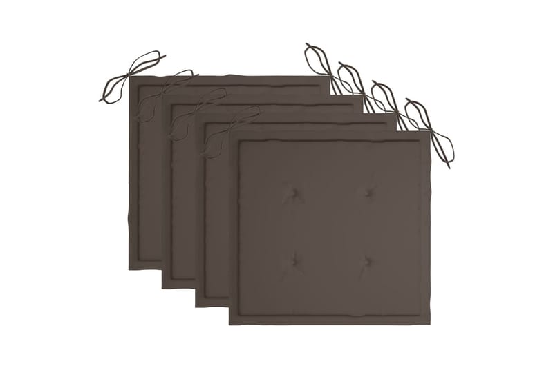 Dynor för trädgårdsstolar 4 st taupe 50x50x4 cm tyg - Brun - Utemöbler - Dynor - Sittdynor & ryggdynor utemöbler