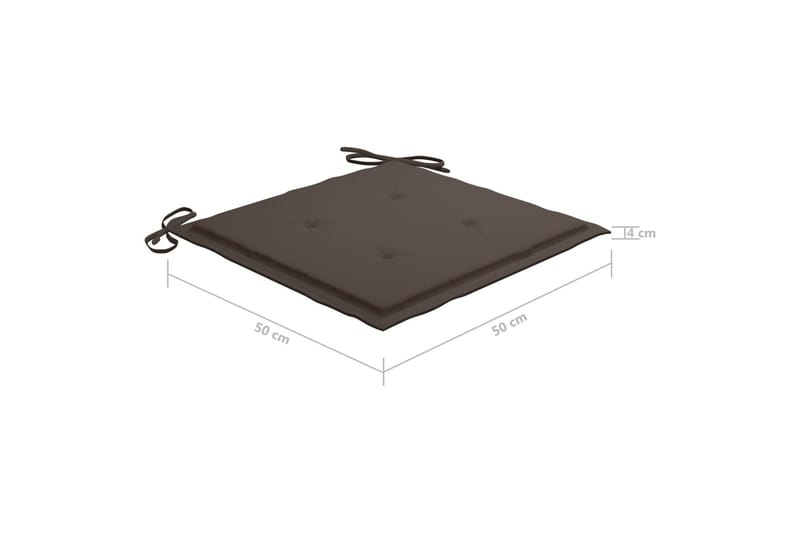 Dynor för trädgårdsstolar 4 st taupe 50x50x4 cm tyg - Brun - Utemöbler - Dynor - Sittdynor & ryggdynor utemöbler