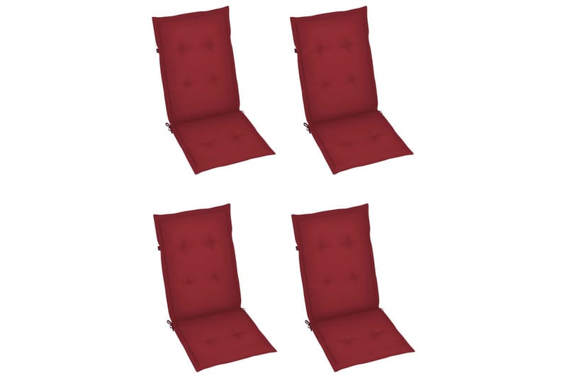 Dynor för trädgårdsstolar 4 st vinröd 120x50x4 cm - Röd - Utemöbler - Dynor - Sittdynor & ryggdynor utemöbler