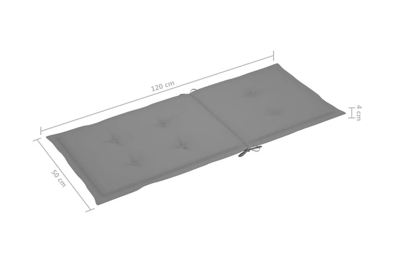 Dynor för trädgårdsstolar 6 st grå 120x50x4 cm - Grå - Utemöbler - Dynor - Sittdynor & ryggdynor utemöbler