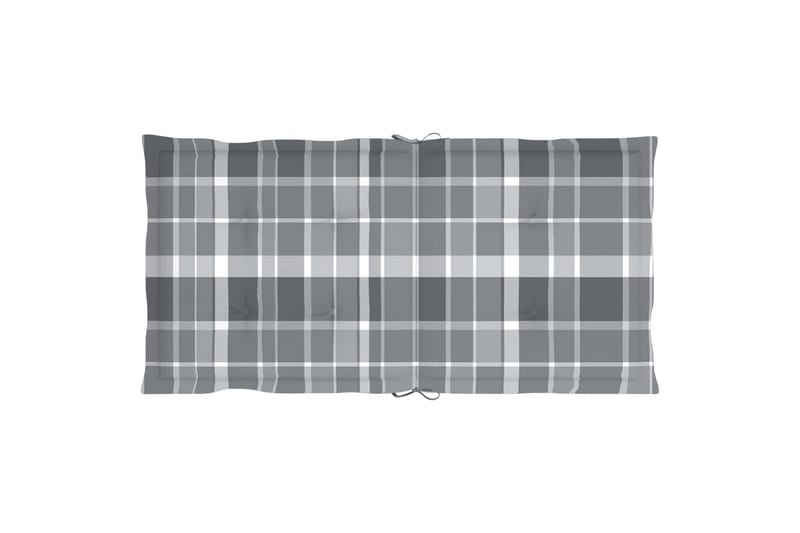 Dynor för trädgårdsstolar 6 st grått rutmönster 100x50x3 cm - Flerfärgad - Utemöbler - Dynor - Sittdynor & ryggdynor utemöbler