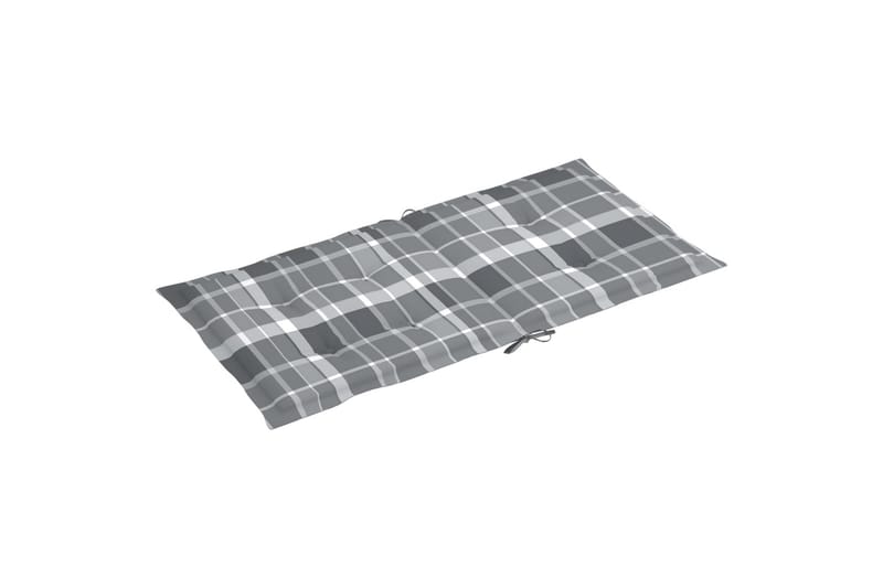Dynor för trädgårdsstolar 6 st grått rutmönster 100x50x3 cm - Flerfärgad - Utemöbler - Dynor - Sittdynor & ryggdynor utemöbler
