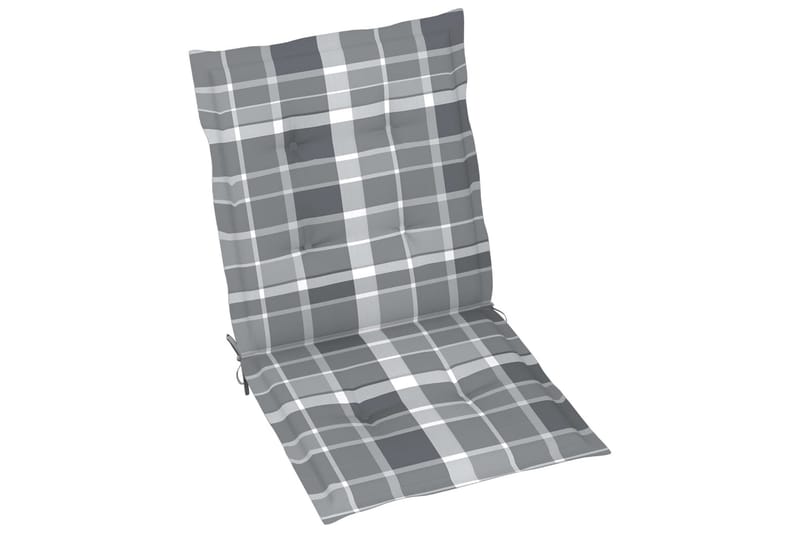 Dynor för trädgårdsstolar 6 st grått rutmönster 100x50x3 cm - Flerfärgad - Utemöbler - Dynor - Sittdynor & ryggdynor utemöbler