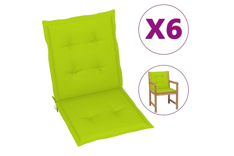 Dynor för Trädgårdsstolar 6 st ljusgrön 100x50x4 cm - Grön - Utemöbler - Utestol & trädgårdsstol - Matstol & karmstol utomhus