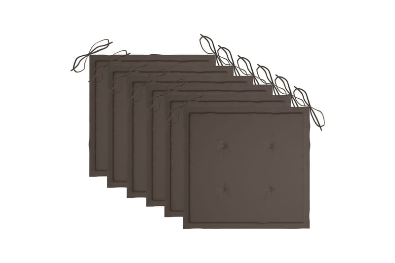 Dynor för trädgårdsstolar 6 st taupe 50x50x4 cm tyg - Brun - Utemöbler - Dynor - Sittdynor & ryggdynor utemöbler