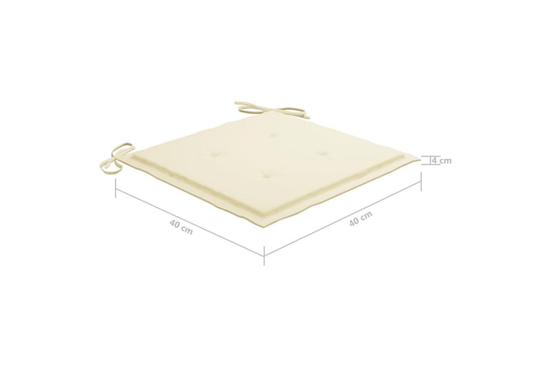Sittdynor för trädgården 2 st gräddvit 40x40x4 cm tyg - Vit - Utemöbler - Dynor - Sittdynor & ryggdynor utemöbler