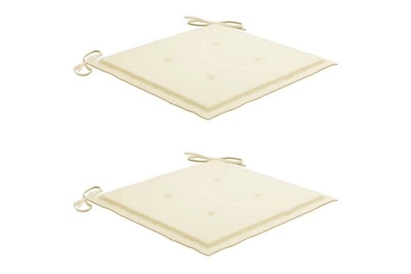Sittdynor för trädgården 2 st gräddvit 40x40x4 cm tyg - Vit - Utemöbler - Dynor - Sittdynor & ryggdynor utemöbler