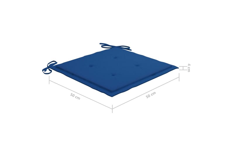 Sittdynor för trädgården 2 st kungsblå 50x50x4 cm tyg - Blå - Utemöbler - Dynor - Sittdynor & ryggdynor utemöbler