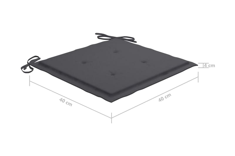 Sittdynor för trädgården 6 st antracit 40x40x4 cm tyg - Grå - Utemöbler - Dynor - Sittdynor & ryggdynor utemöbler