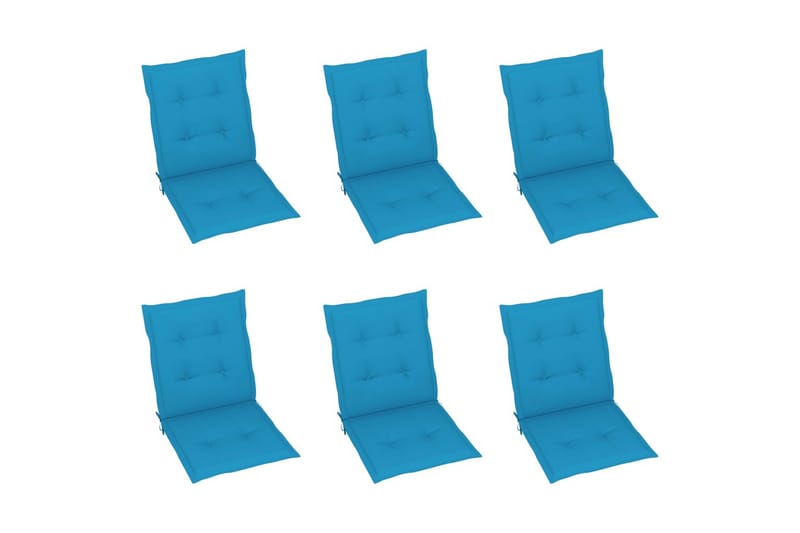 Sittdynor för trädgården 6 st blå 100x50x4 cm - Blå - Utemöbler - Dynor - Sittdynor & ryggdynor utemöbler