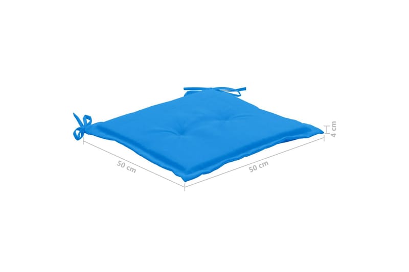 Sittdynor för trädgården 6 st blå 50x50x4 cm tyg - Blå - Utemöbler - Dynor - Sittdynor & ryggdynor utemöbler