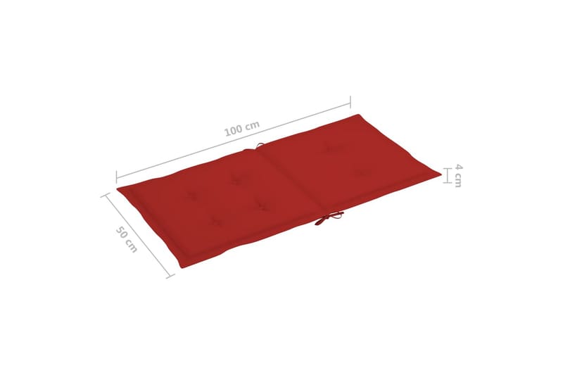 Sittdynor för trädgården 6 st röd 100x50x4 cm - Röd - Utemöbler - Dynor - Sittdynor & ryggdynor utemöbler