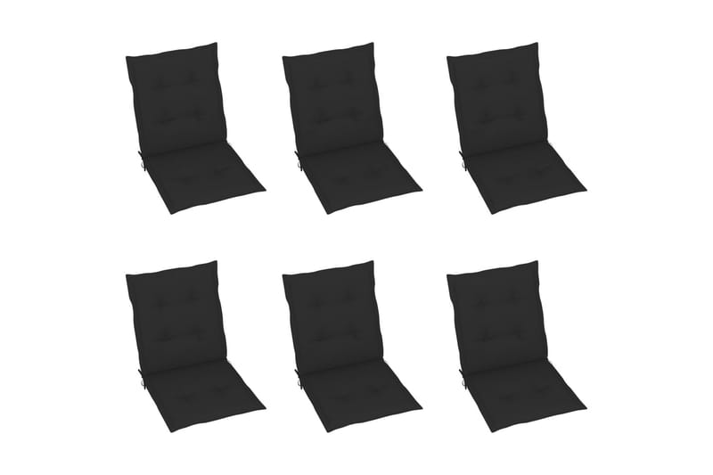 Sittdynor för trädgården 6 st svart 100x50x4 cm - Svart - Utemöbler - Dynor - Sittdynor & ryggdynor utemöbler