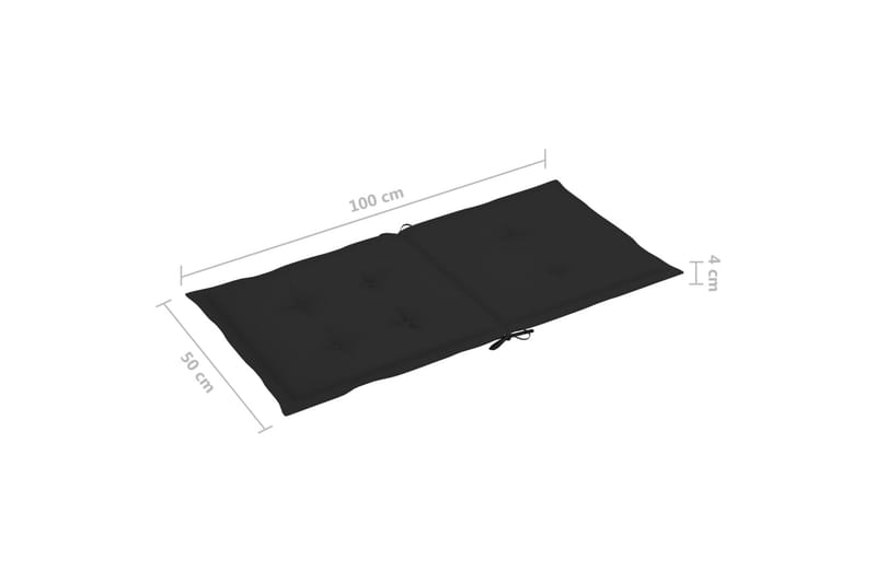 Sittdynor för trädgården 6 st svart 100x50x4 cm - Svart - Utemöbler - Dynor - Sittdynor & ryggdynor utemöbler