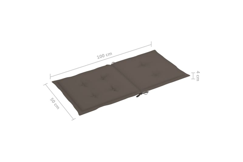 Sittdynor för trädgården 6 st taupe 100x50x4 cm - Brun - Utemöbler - Dynor - Sittdynor & ryggdynor utemöbler