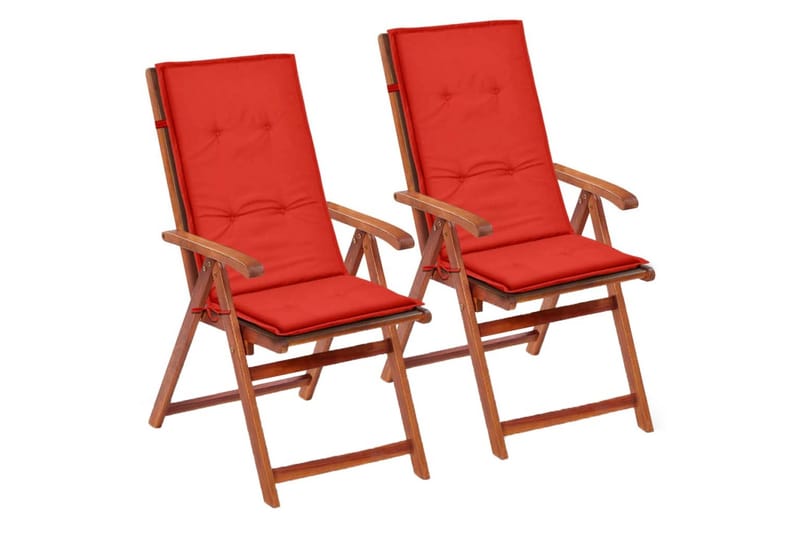 Stolsdynor för trädgården 2 st 120x50x3 cm röd - Röd - Utemöbler - Dynor - Sittdynor & ryggdynor utemöbler