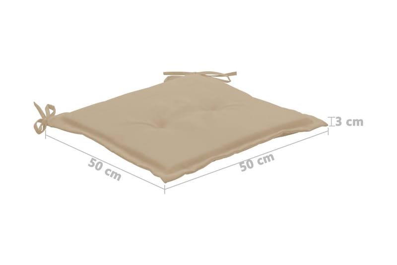 Stolsdynor för trädgården 2 st beige 50x50x3 cm - Beige - Utemöbler - Dynor - Sittdynor & ryggdynor utemöbler