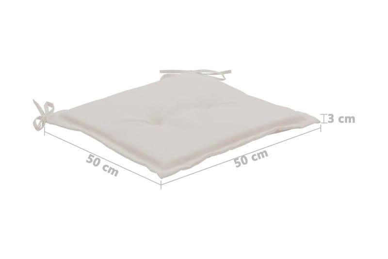 Stolsdynor för trädgården 2 st gräddvit 50x50x3 cm - Vit - Utemöbler - Dynor - Sittdynor & ryggdynor utemöbler