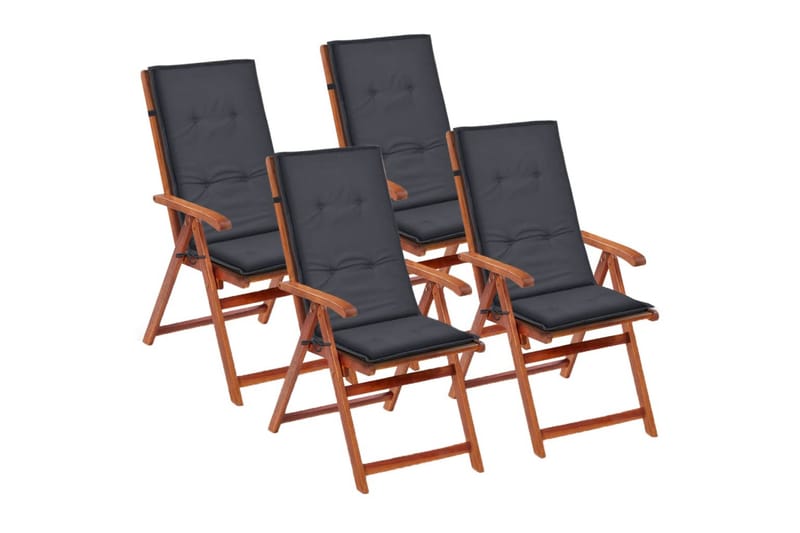 Stolsdynor för trädgården 4 st 120x50x3 cm antracit - Grå - Utemöbler - Dynor - Sittdynor & ryggdynor utemöbler