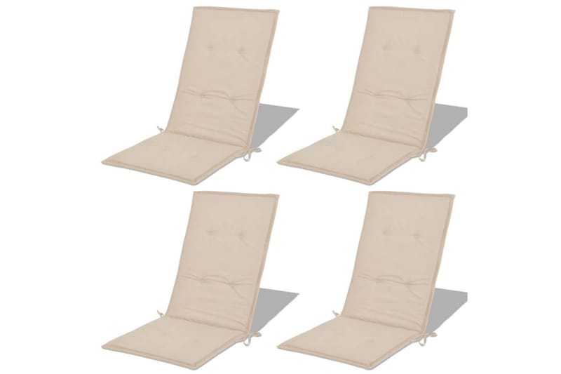 Stolsdynor för trädgården 4 st 120x50x3 cm gräddvit - Vit - Utemöbler - Dynor - Sittdynor & ryggdynor utemöbler