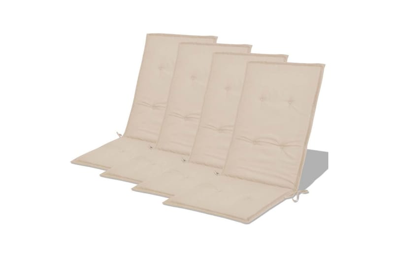 Stolsdynor för trädgården 4 st 120x50x3 cm gräddvit - Vit - Utemöbler - Dynor - Sittdynor & ryggdynor utemöbler
