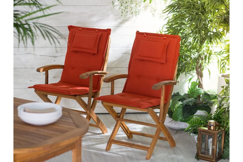 Wilhelmina Dyna till Trädgårdsstol 8-pack - Röd - Utemöbler - Dynor - Sittdynor & ryggdynor utemöbler