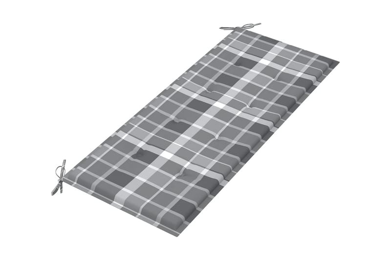 Dyna för trädgårdsbänk grått rutmönster 120x50x4 cm tyg - Flerfärgad - Utemöbler - Dynor - Soffdynor & bänkdynor utemöbler